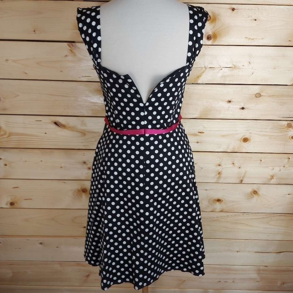Polka dot bustier corset strap dress MARIE DOOLY designer Made in Canada - Picture 10 of 13